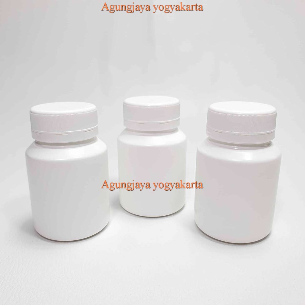 Botol Kapsul Ester C 60 Kapsul Putih / 60 Kapsul /  Botol Obat 100 ml / Botol Obat