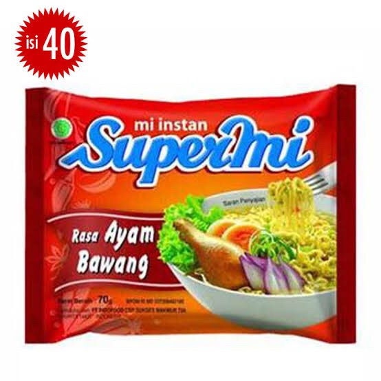 

Supermie rasa Ayam Bawang harga Grosir perkarton 1 karton isi 40