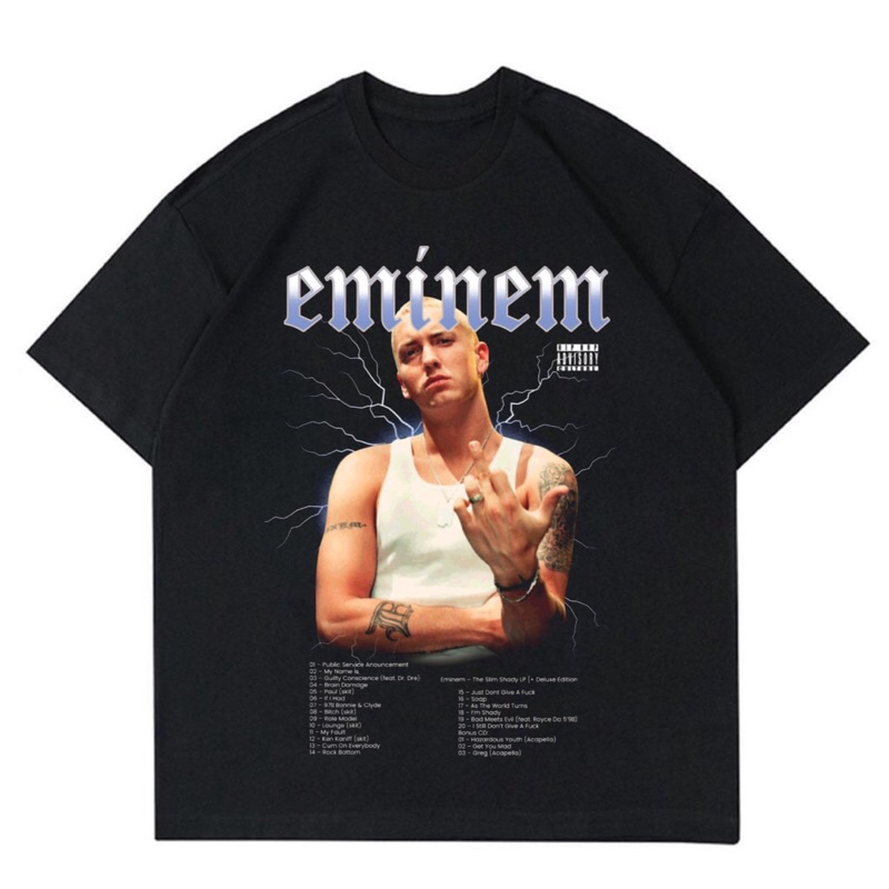KAOS RAPPER EMINEM - TOUR | T-SHIRT EMINEM RAPPER TOUR OVERSIZE | BAJU RAPPER HITAM VINTAGE OVERSIZE