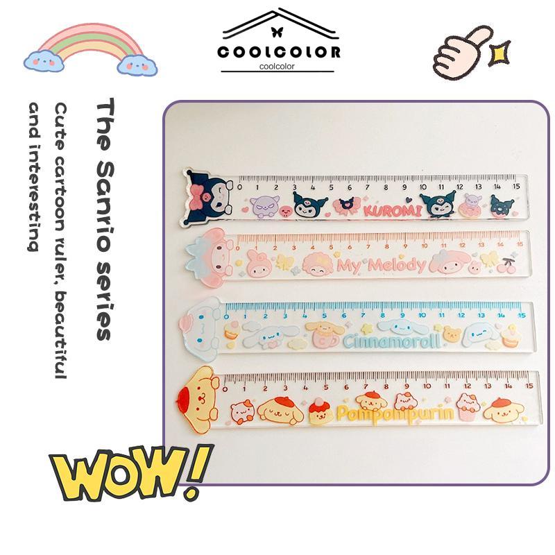 

COD❤️Penggaris Sanrio Kreatif Lucu Penggaris Kartun Kartun Dua Lapis Penggaris Transparan Penggaris Siswa Alat Tulis- cl