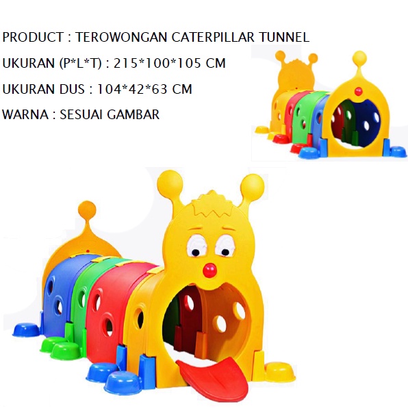 Playground Anak - Mainan Terowongan playground JUMBO caterpillar tunnel taman bermain anak