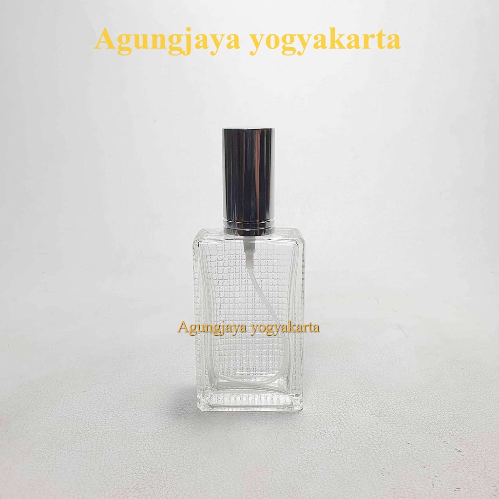 Botol Parfum Spray Kaca Kotak Rintik Sebelah 50 Ml / Botol Parfum 50 ml / Botol Parfum Isi Ulang