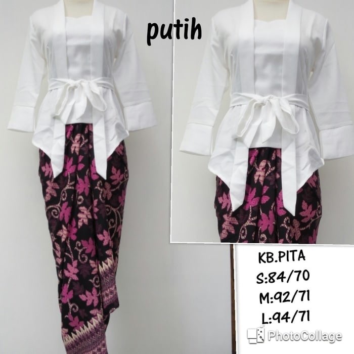 New Stelan Kebaya Modern Kutu Baru Pita Putih