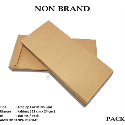 

Amplop Coklat Gaji Super Kabinet Folio Non-Seal 1 Pak isi 100 Lembar NF