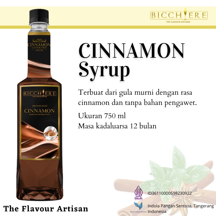 

Syrup Cinnamon Bicchiere 750 ml - Sirup Rasa Kayu Manis Premium