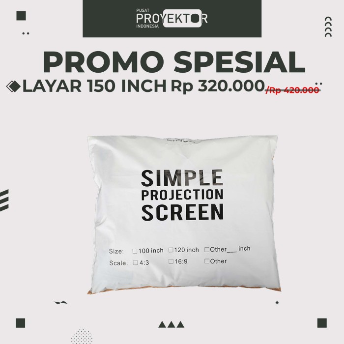 Berkualitas Layar Proyektor Portable 150 Inch | Simple Screen Projector