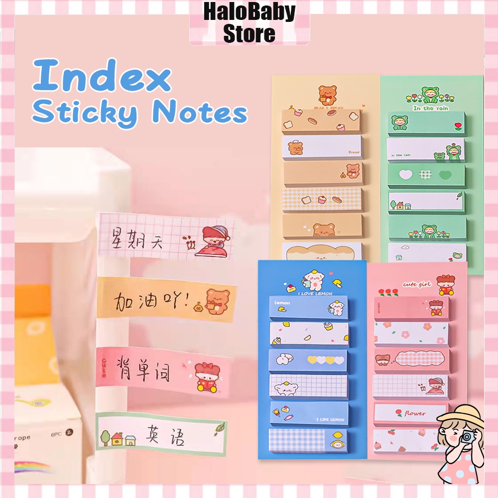 Halo Baby Sticky notes 6 baris karakter lucu Memo Note/Index Sticky Note Kertas Tempel Cute Lucu