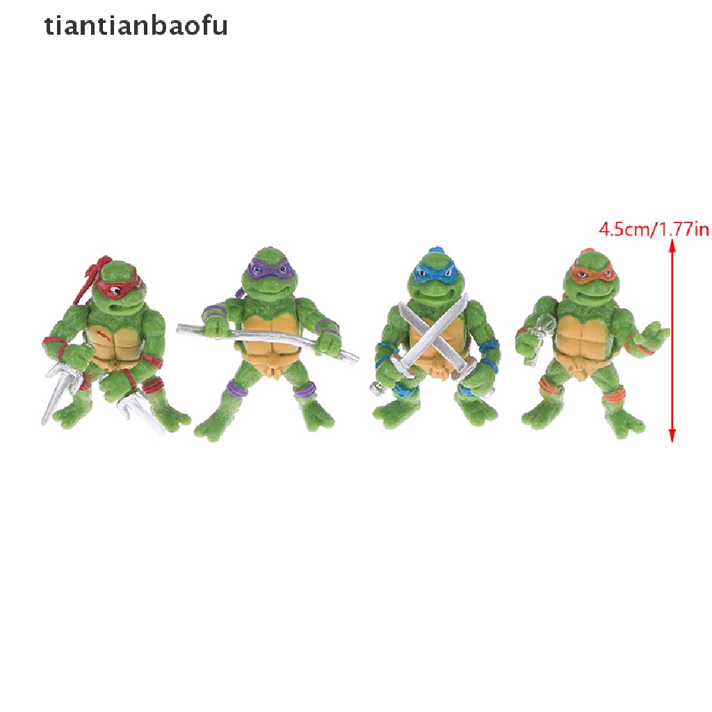 [tiantianbaofu] 6pcs/set Remaja Mutan Ninja Turtles Boneka Angka Anime Lucu Model Desktop Hiasan Mobil Dekorasi Rumah Mainan Anak Boneka Boneka Ornamen Lanskap Mikro Kue Inse