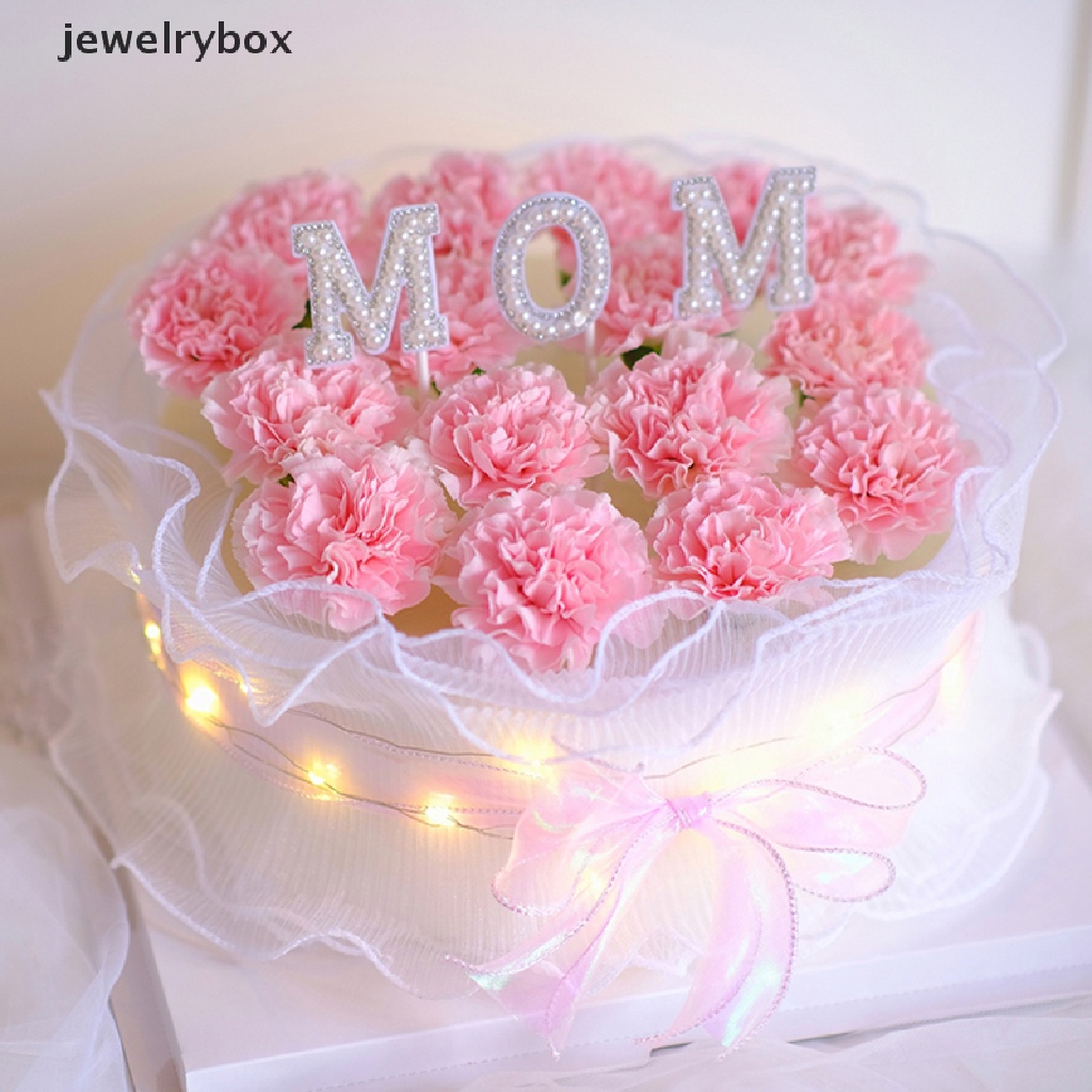 [jewelrybox] Mom Cake Decorag Insert Mother's Day Mom Birthday Flowers Hiasan Dekorasi Kue Butik