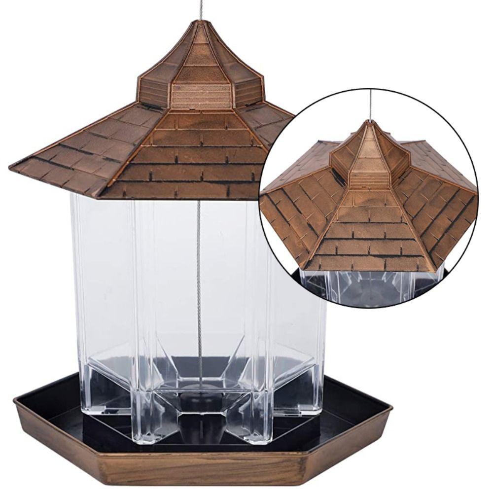 TOP Hanging Wild Bird Feeder Hexagonal Untuk Taman Outdoor Kebun Halaman Feeder Gantung Holder