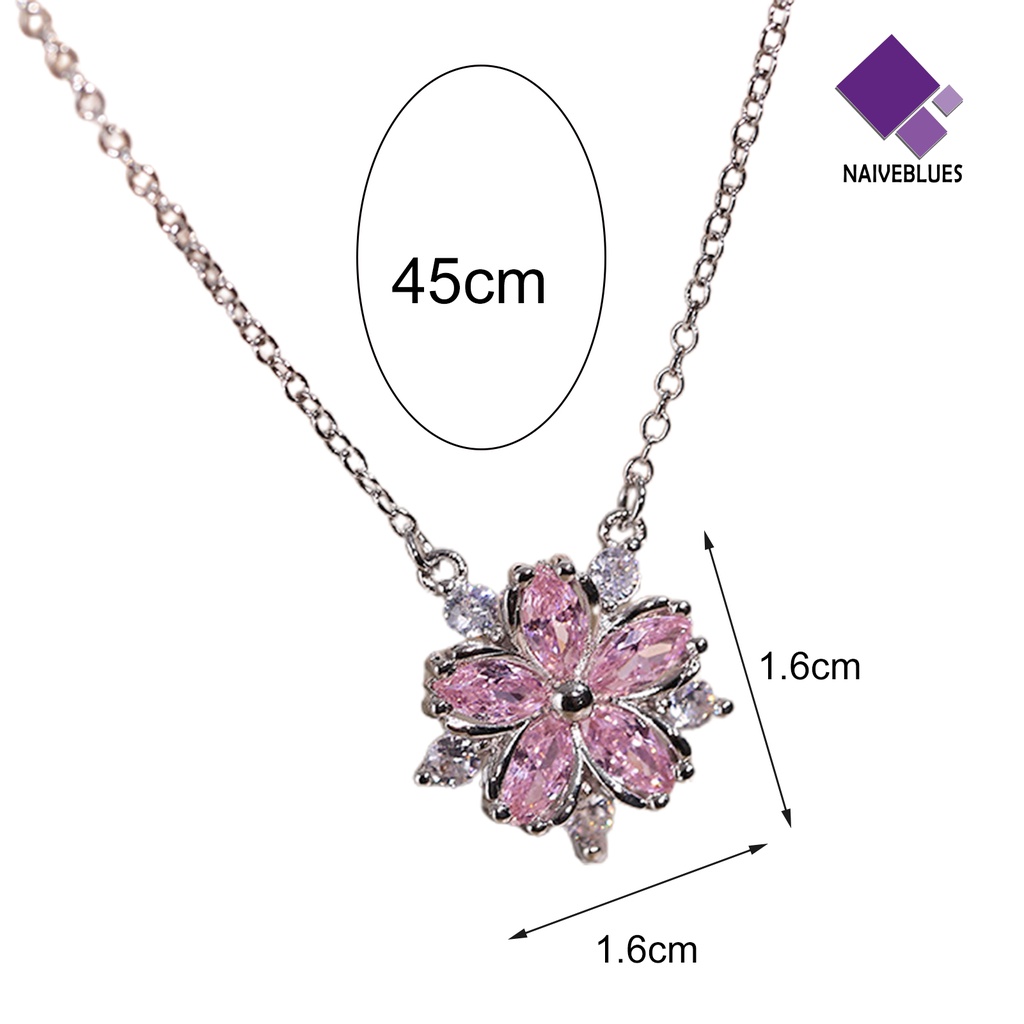 Naiveblue &gt; Wanita Kalung Lapisan Ganda Cubic Zirconia Perhiasan Shiny All Match Anting Cincin