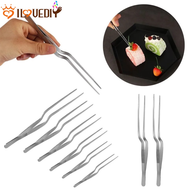 Klip Piknik Portabel Memasak Barbekyu Klip Aksesoris Dapur Rumah Chef Dessert Membuat Alat Pinset Makanan Stainless Steel