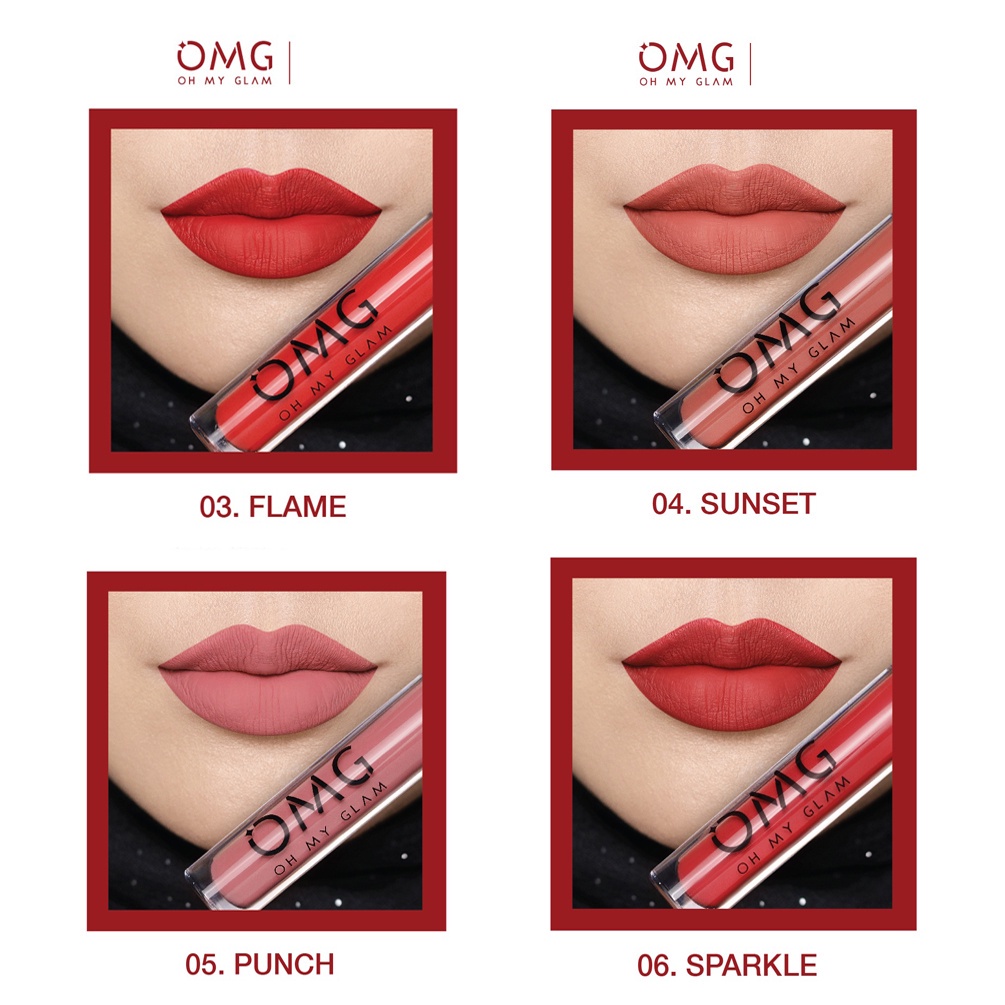 OMG OH MY GLAM Matte Kiss Lip Cream Menjaga Kelembapan dan Melindungi Bibir Dengan Extrak Jojoba Oil