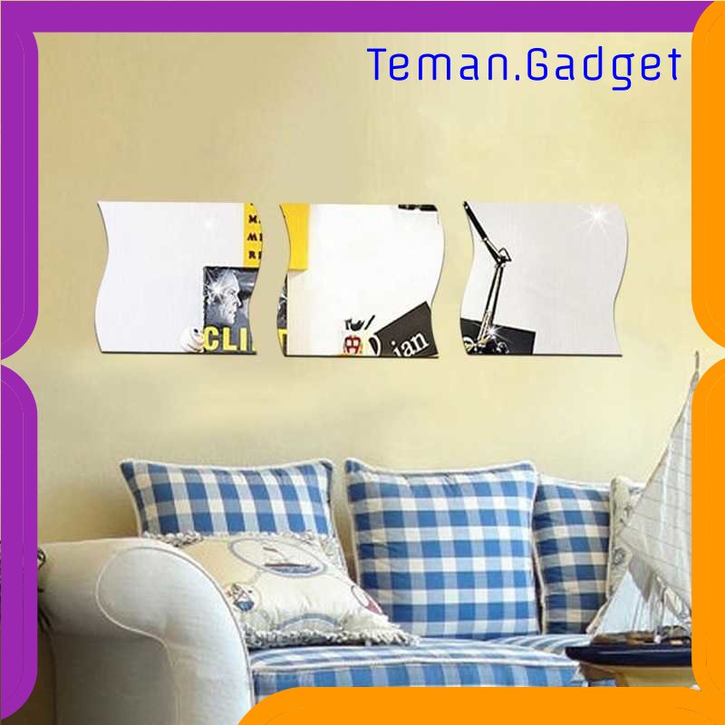 TG -  ART SOLEDI Sticker Dekorasi Dinding Wave Mirror Acrylic 6 PCS - SL07
