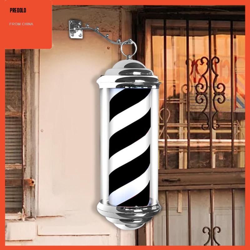 [Predolo] Rotating Barber Pole Light Tanda Toko Salon Rambut Outdoor