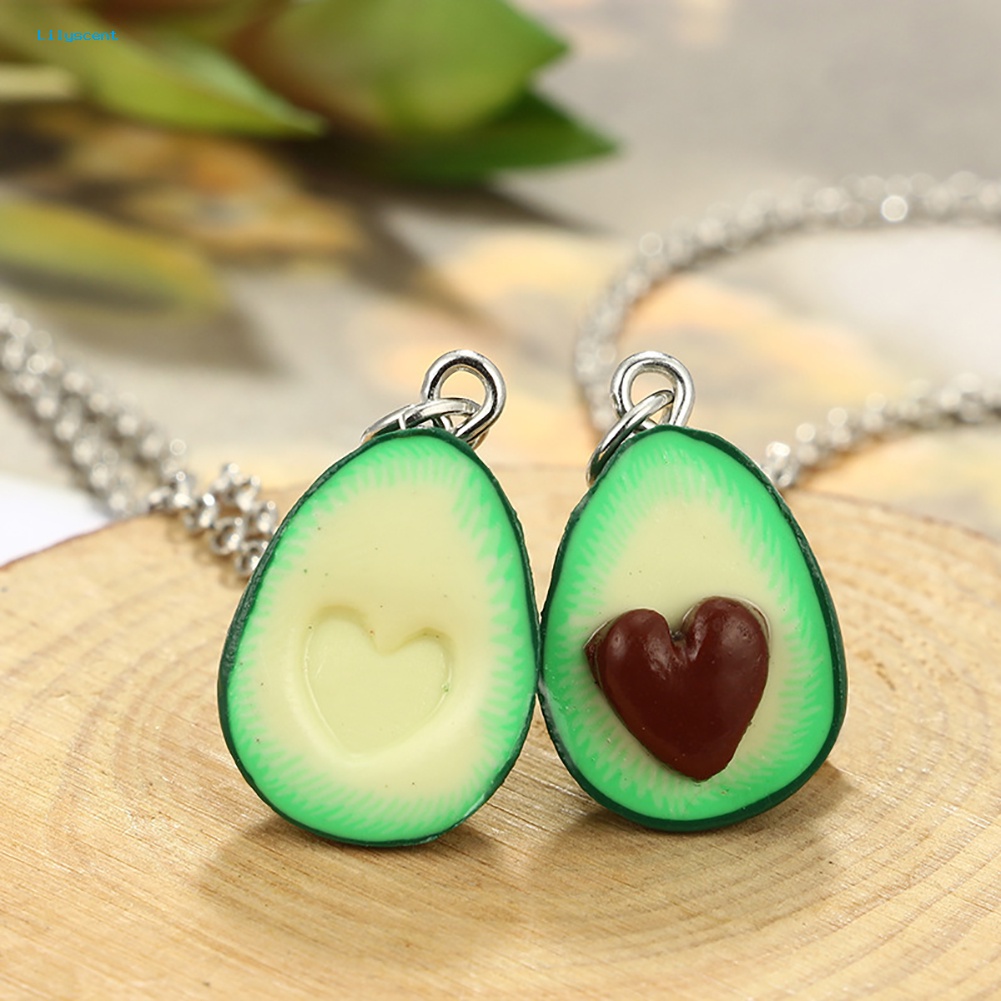 Lilyscent Lovely Avocado Dengan Nuclear 3D Clay Alloy Necklace Decor Pasangan Leher Rantai Hadiah