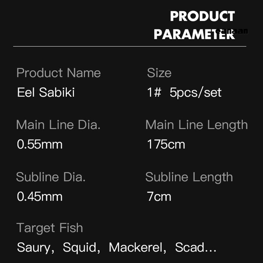 Cnn-5pcs/set Pengait Tali Ikan Manik Bercahaya Kait Tunggal Konektor Logam Kait Tali Belut Tahan Aus Untuk Angling
