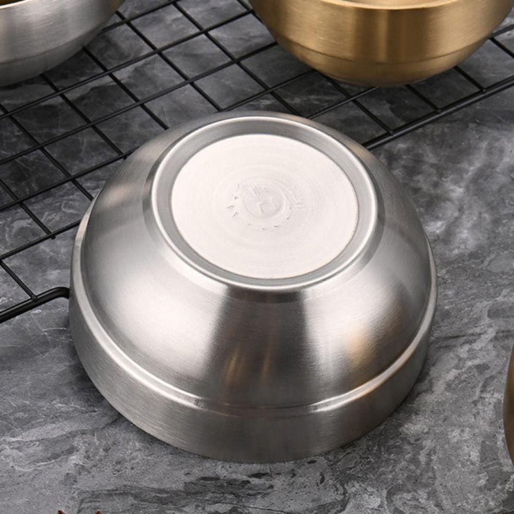 [Elegan] Rice Bowl Serbaguna Golden Isolasi Dapur Anti Panas Peralatan Makan Kapasitas Besar