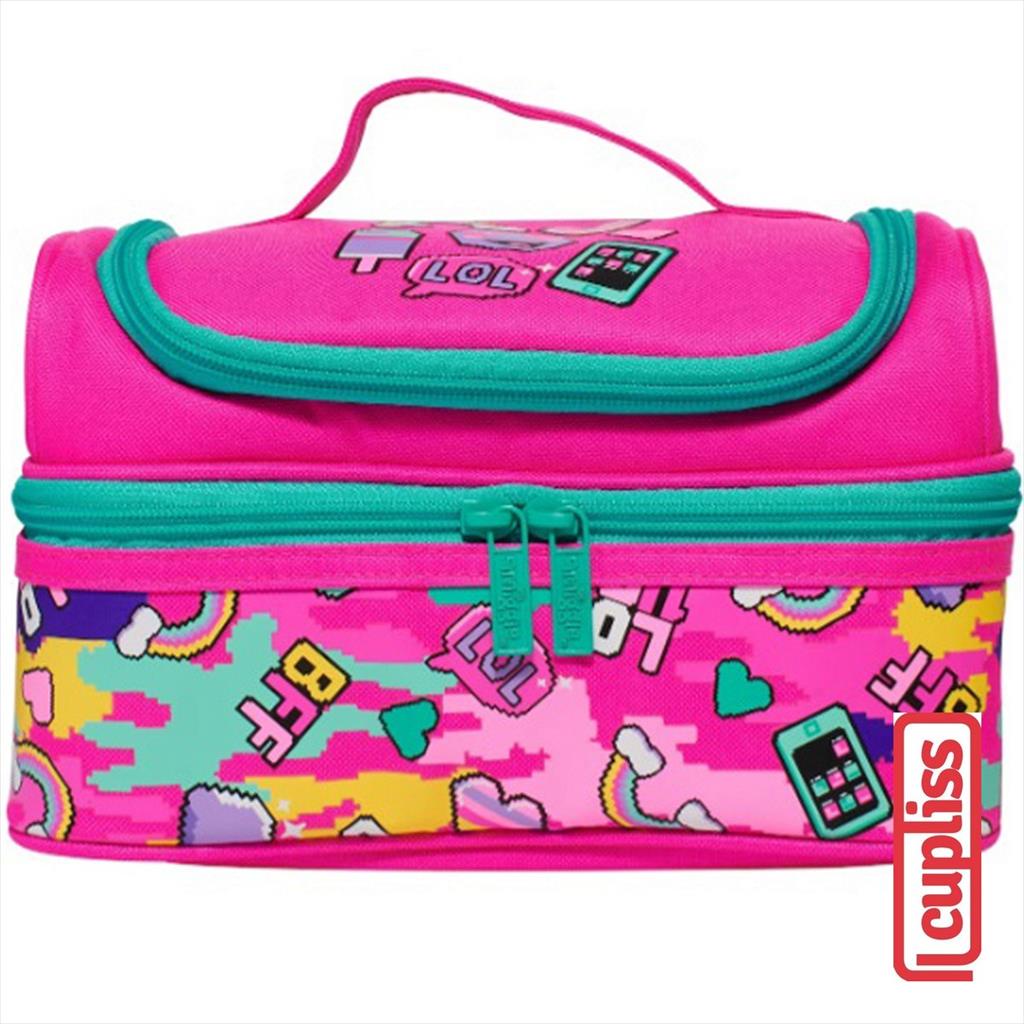 SMIGGLE LunchBox 444338 Double Decker Dash Pink Lunch Box