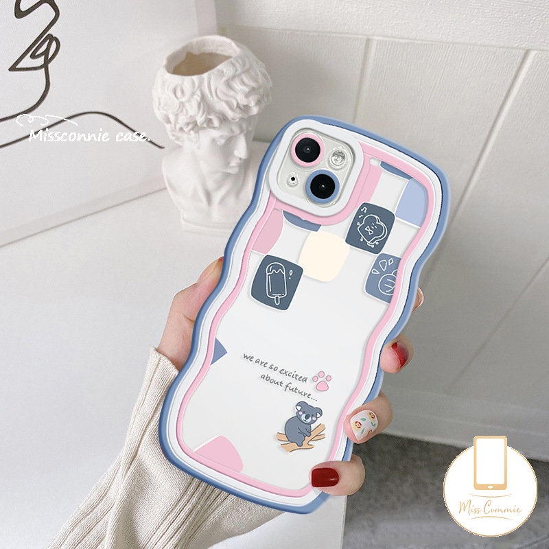 Casing Redmi 10A 10C 12C A1+9T 10a1 9 9A 9C NFC Redmi Note11 8 9s 11s 10s 9 10 11Pro 10Pro Max POCO M3 X3 NFC Pro Mi 11T Pro Soft Wavy Edge Kartun Beruang Lucu Kotak-Kotak Couple Case/Sarung Couple/Sarung Couple/Sarung Couple/Sarung Couple