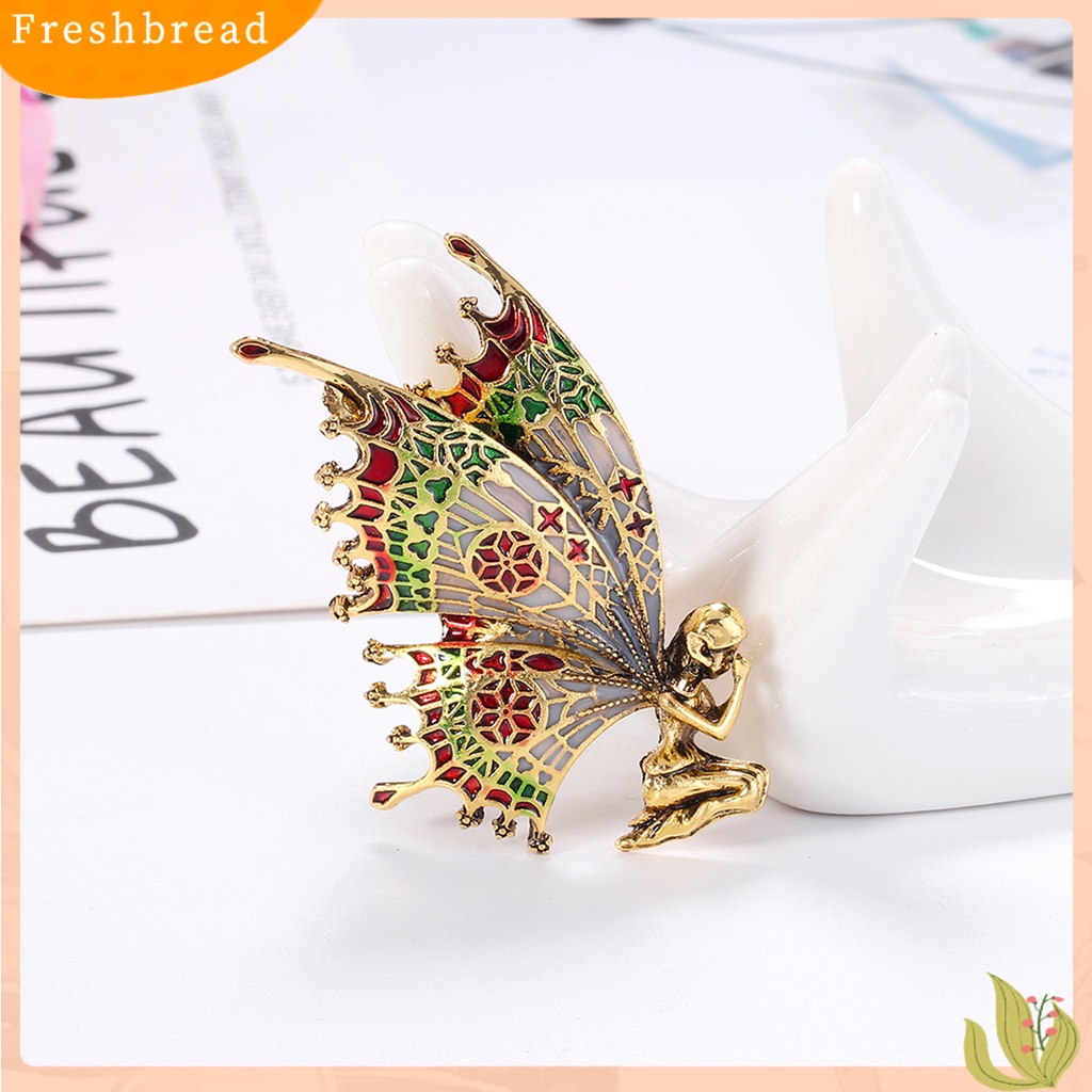 &lt; Freshbread &gt; Bros Pin Vintage Hias Alloy Butterfly Angel Brooch Pin Untuk Aksesoris Pakaian