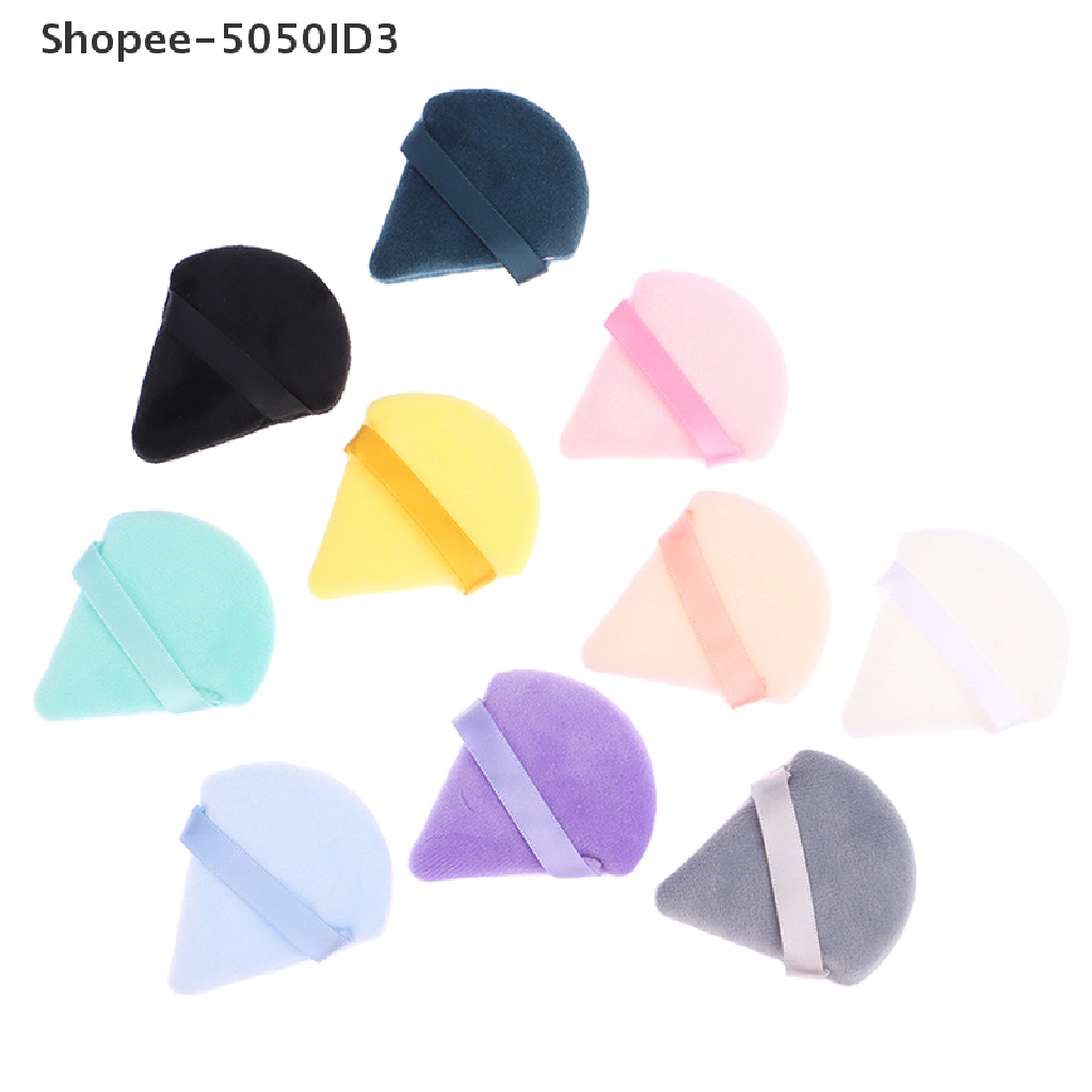 [HOT] 12pcs Segitiga Velvet Powder Puffs Washable Mini Finger Puffs Blend Alat Makeup [ID]