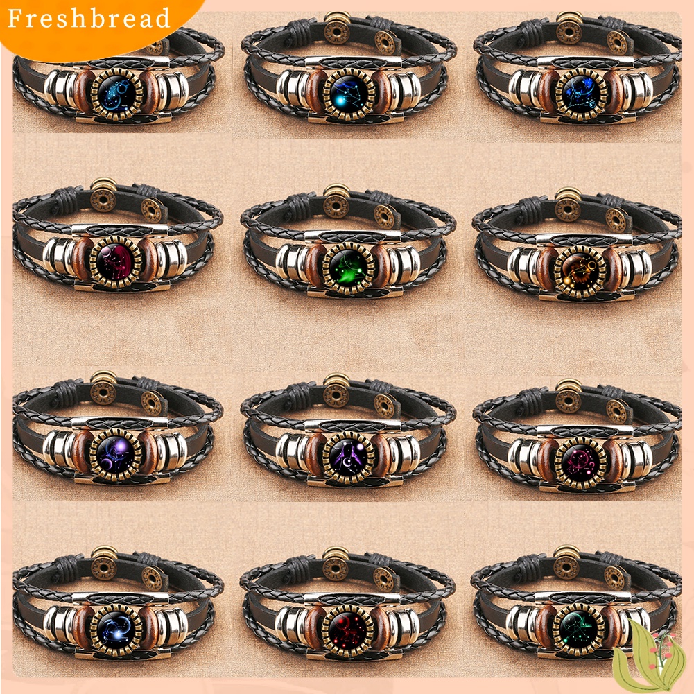 &lt; Freshbread &gt; Vintage Unisex 12stelasi Dikepang Multi-layer Gelang Gelang Perhiasan