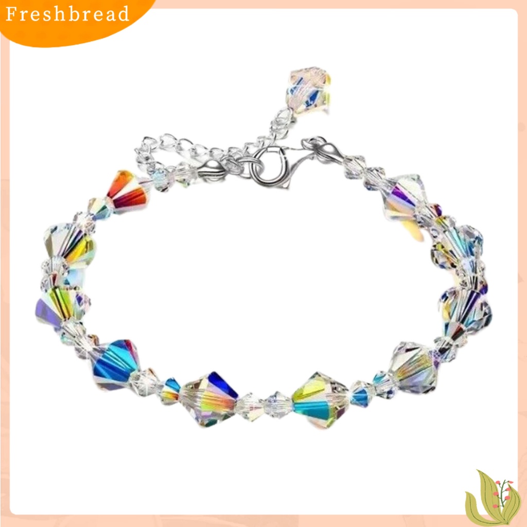 &lt; Freshbread &gt; Adjustable Extension Chain Mom Bracelet Buckle Closure Cubic Clear Gelang Kristal Imitasi Menawan Hadiah