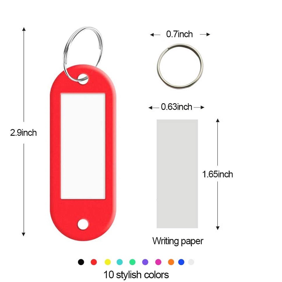 GANTUNGAN KUNCI Label TULIS NAMA Tag Key Chain Plastik Murah - MKM
