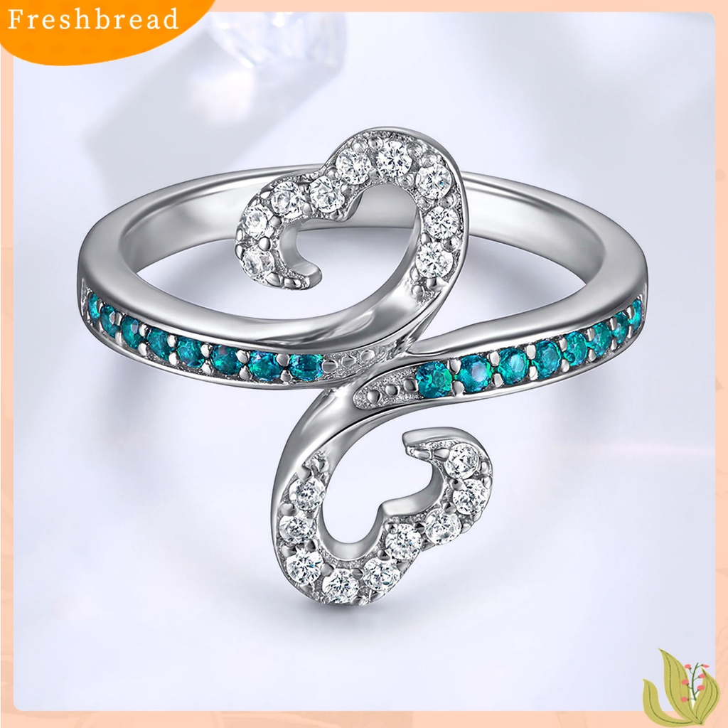 &lt; Freshbread &gt; 2Pcs/Set 8mm Lady Circlet Indah Paduan Mengkilap Berlian Imitasi Terang Buku Jari Cincin Hadiah