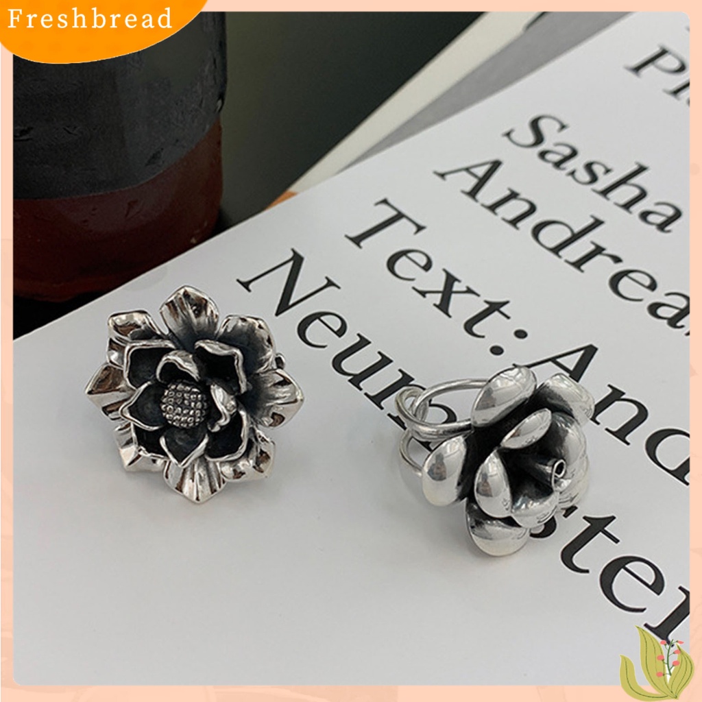 &lt; Freshbread &gt; Opening Decorative Stylish Engagement Ring Berlebihan Bunga Dekorasi Wanita Cocktail Ring Perhiasan Alat Mandi