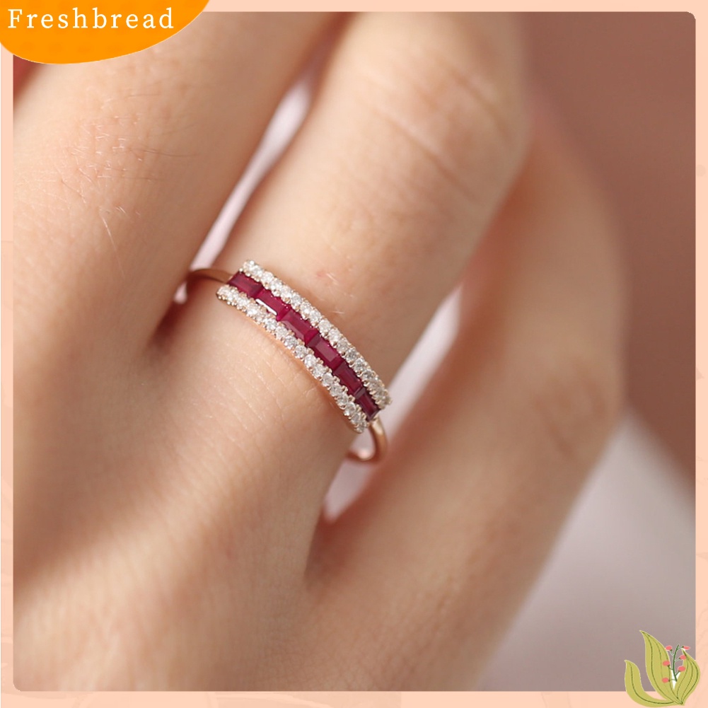 &lt; Freshbread &gt; Mode Tembaga Loop Kubik Zirkon Jari Cincin Ulang Tahun Pasangan Kekasih Perhiasan Hadiah