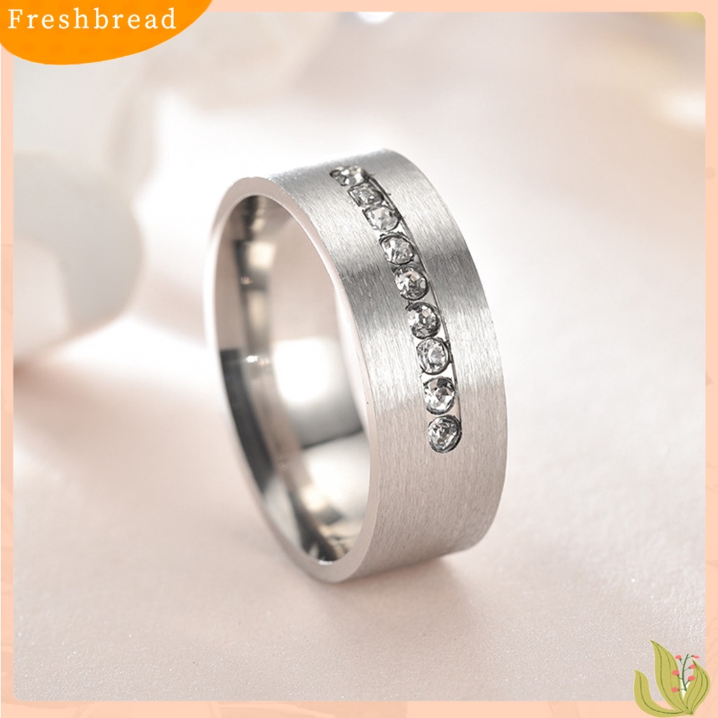 &lt; Freshbread &gt; 1/2Pcs Cincin Fashion Trendi Indah Halus Pengerjaan Halus Indah Hias Paduan Zirkon Berlian Imitasi Pasangan Cincin Perhiasan Aksesori