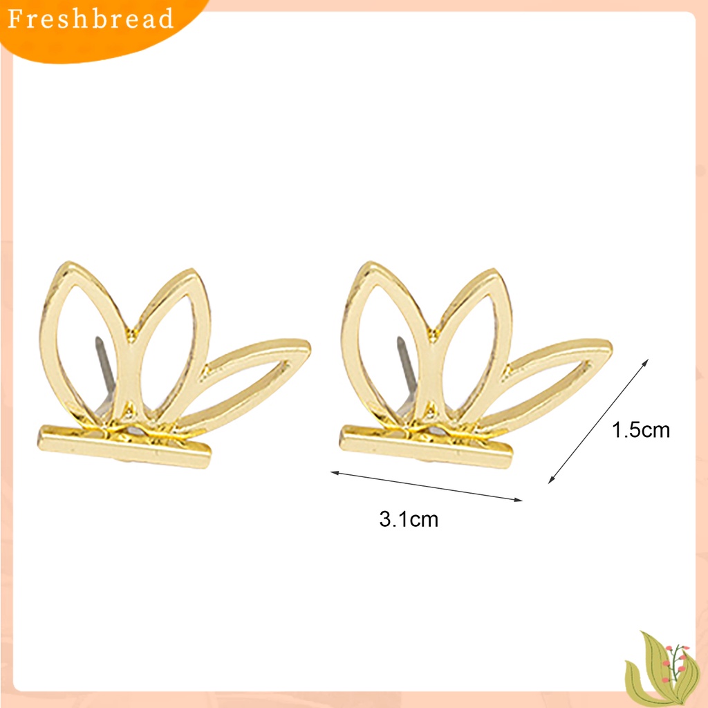 &lt; Freshbread &gt; 1pasang Fashion Wanita Berongga Bentuk Lotus Anting Stud Telinga Dua Sisi Untuk Pesta Pernikahan Club