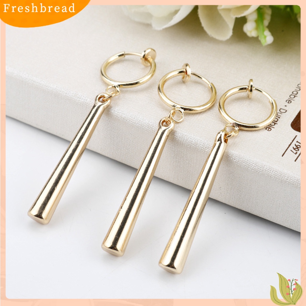 &lt; Freshbread &gt; Wanita Anting Gantung Warna Solid Paduan Sederhana Tahan Lama Lady Hook Earrings Perhiasan Wanita