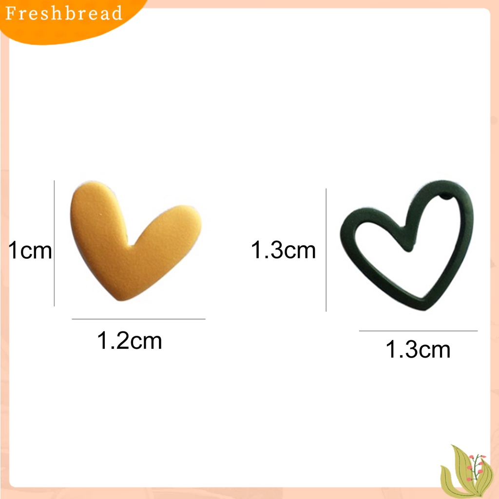 &lt; Freshbread &gt; 1pasang Giwang Telinga Chic Anting Bentuk Hati Menarik Hias Anting Hati Bergaya Untuk Kehidupan Sehari-Hari