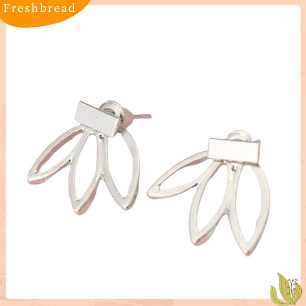 &lt; Freshbread &gt; Ear Studs Hollow Lotus Kreatif Wanita Anting Alloy Elegan Untuk Pacaran