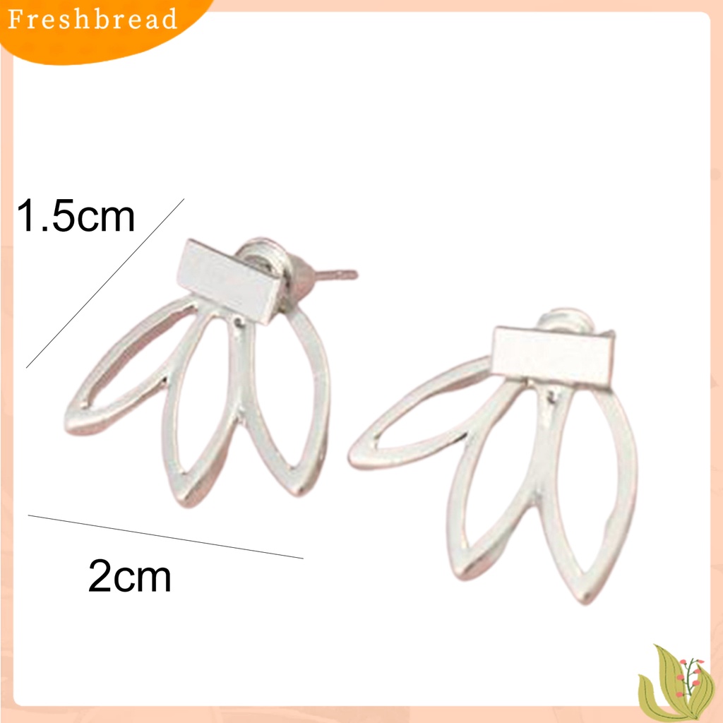 &lt; Freshbread &gt; Ear Studs Hollow Lotus Kreatif Wanita Anting Alloy Elegan Untuk Pacaran