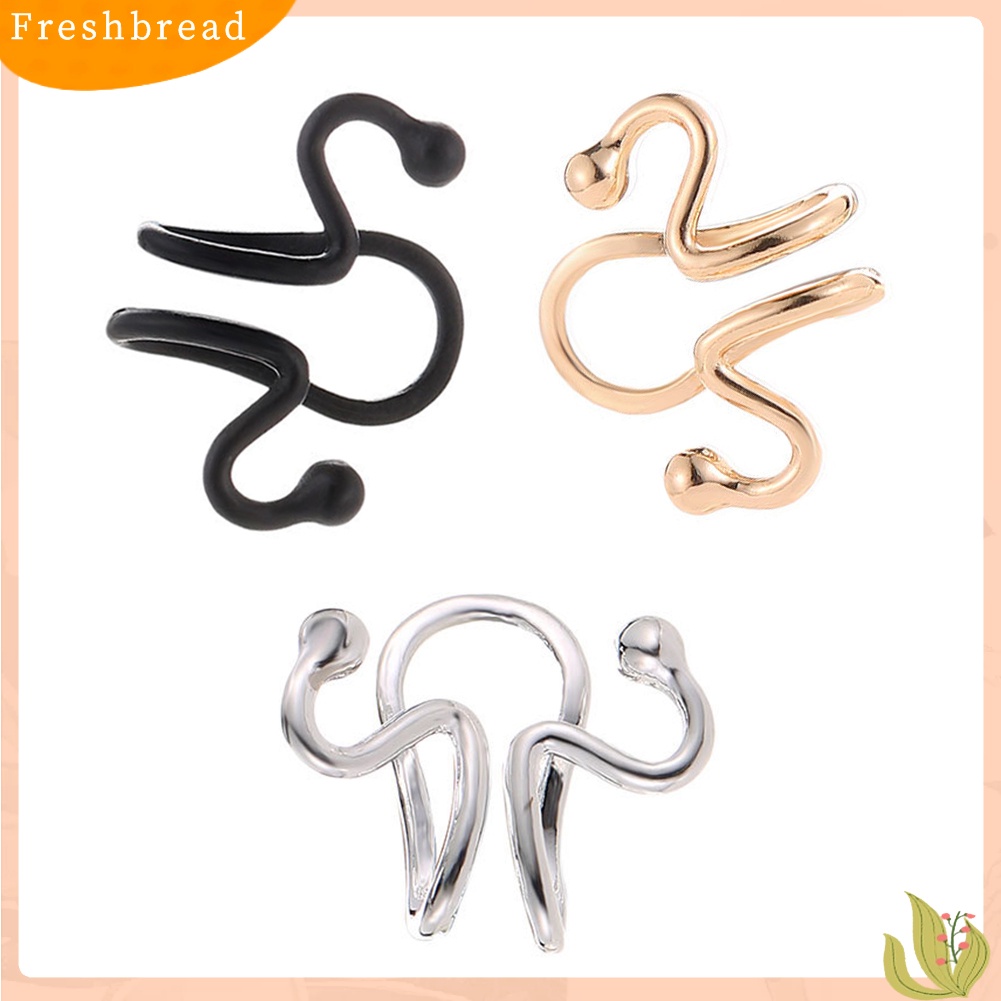 &lt; Freshbread &gt; Wanita Manset Telinga Klip Tulang Rawan Anting Tanpa Tindik Perhiasan Tipe U Yang Dapat Disesuaikan
