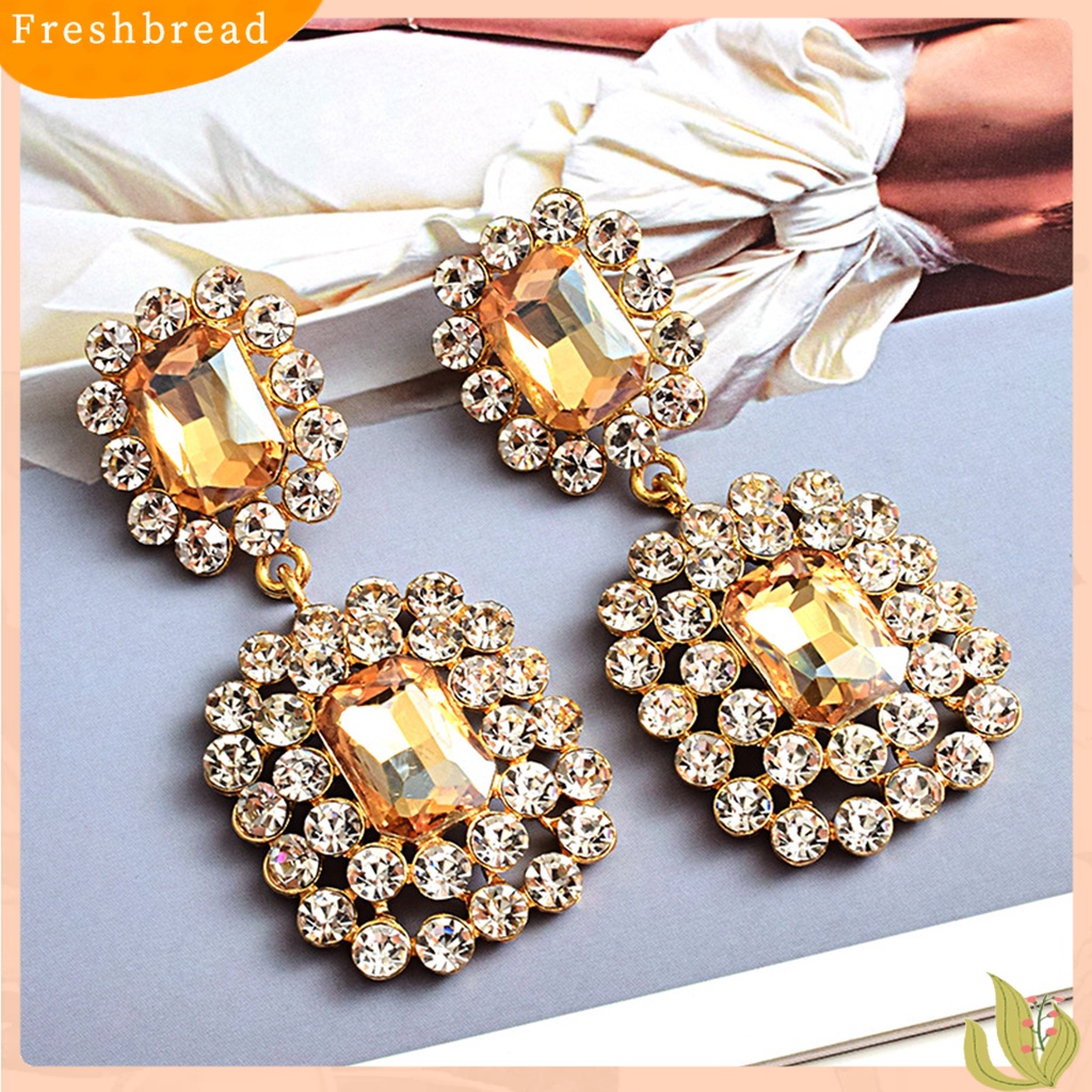 &lt; Freshbread &gt; Anting All-match Anting Drop Panjang Geometris Bahan Alloy Anti Karat Untuk Pacaran