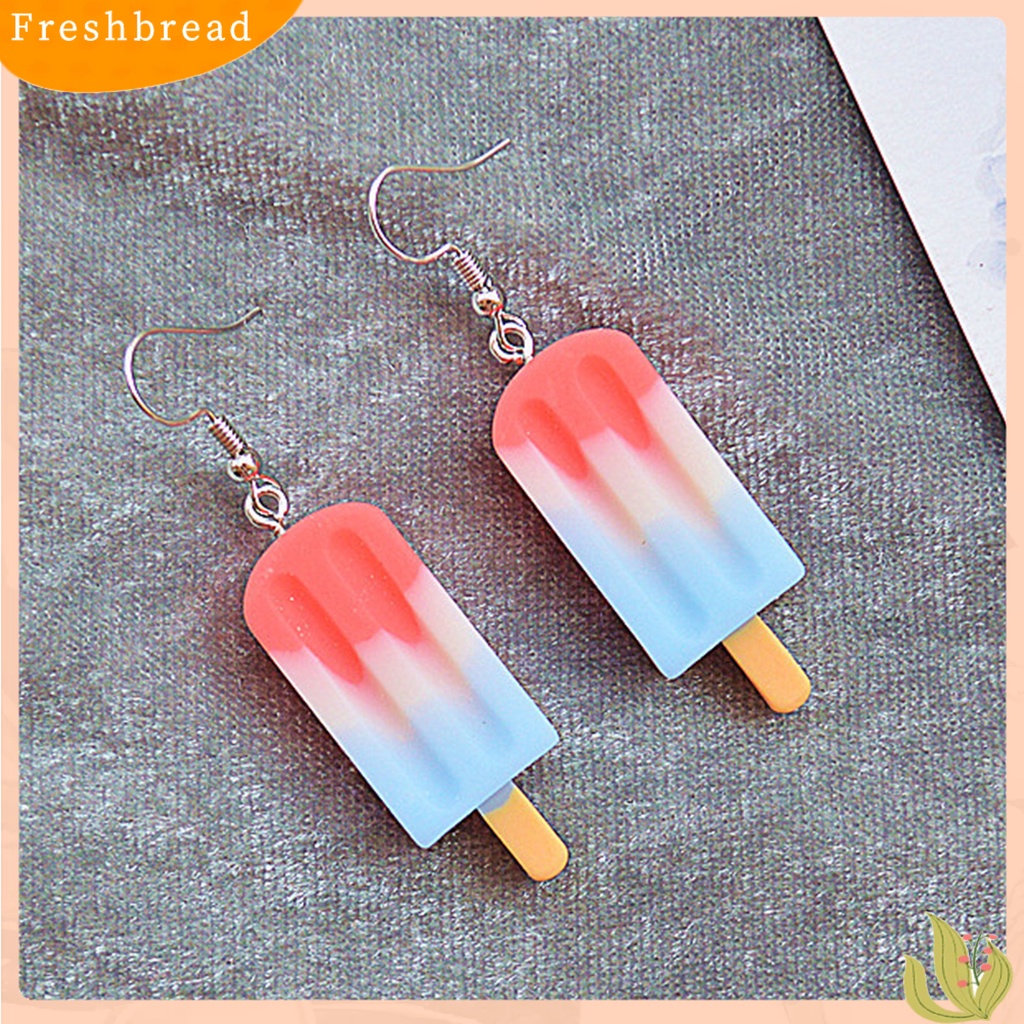 &lt; Freshbread &gt; Anting Menjuntai Emulasi Es Krim Manis Hidup Lucu Stainless Perempuan Eardrop Untuk Hadiah