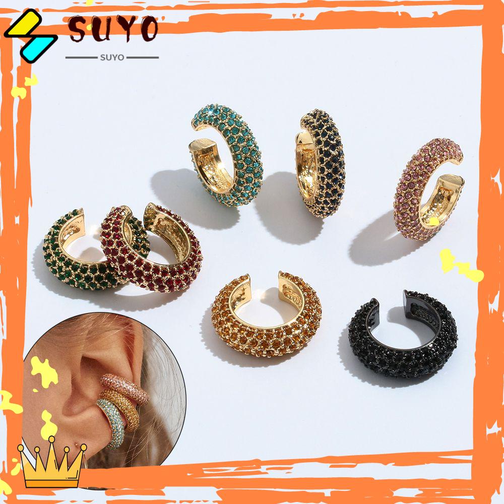 Suyo CZ Cuff Earrings Fashion Hadiah Perhiasan Tanpa Tindik Tanpa Tindik Anting Tindik