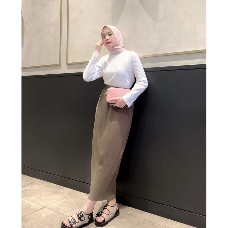 Rok Span Lidi Plisket Hyget Rok Kerja Rok Kantor Span Lidi