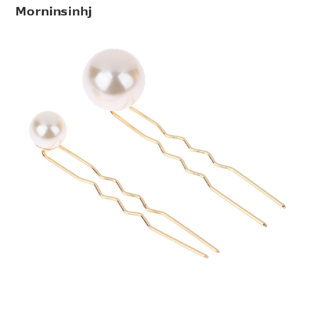 Mornin Fashion Stik Rambut Mutiara Logam Untuk Wanita Shell Hair Clip Pins Bentuk U Hairclip id