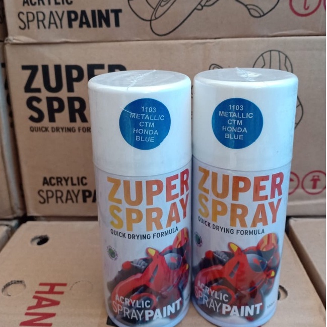 Zuper Spray Paint Pilok Pilox Warna Metallic Honda Blue / Biru Metalik (1103) 150cc/150ml