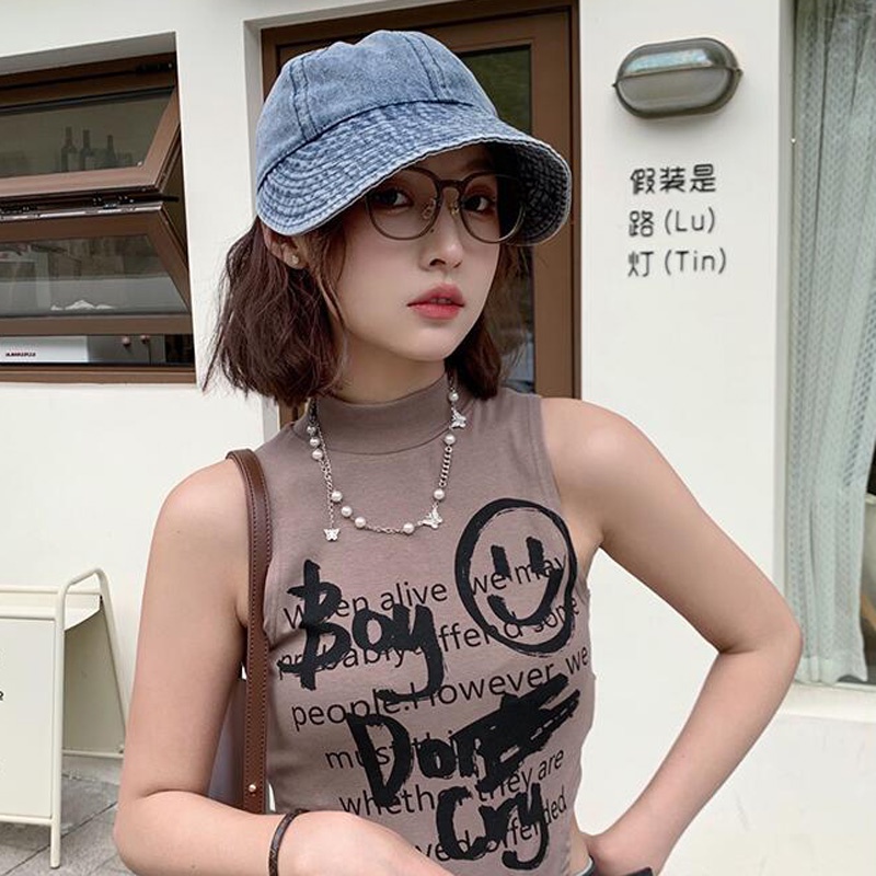 Korea Vintage Koboi fisherman Topi Untuk Wanita Kasual Serbaguna fashion Topi bucket Musim Panas Di Luar Ruangan Olahraga Kerai cap