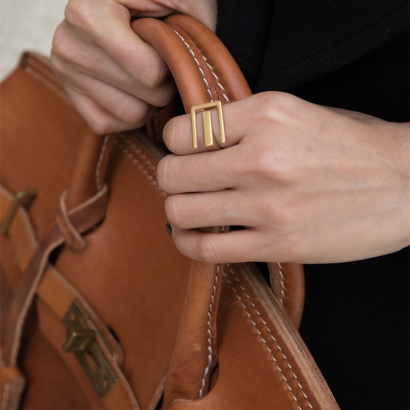 Goldkingdom Fashion Perhiasan Aksesoris Ready Stock Geometris Kecil Berlapis Emas Cincin Wanita Jari Telunjuk Ekor Cincin Perhiasan Pertunangan