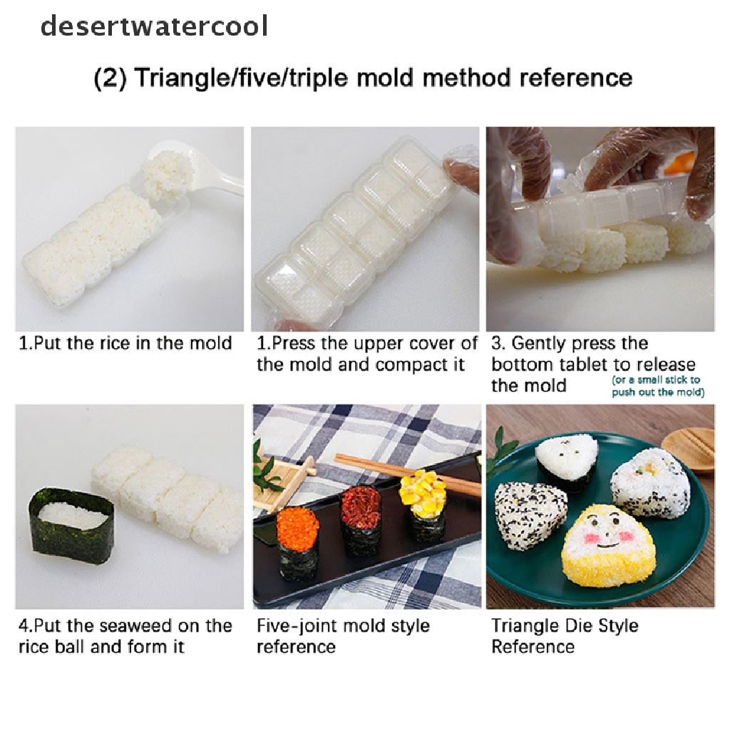 Deid Sushi Rice Ball Mold Cetakan Segitiga Aksesoris Dapur Segitiga Untuk Dapur Sushi Tools Rice Ball Maker Rice Ball Bento Machine Mold Martijn