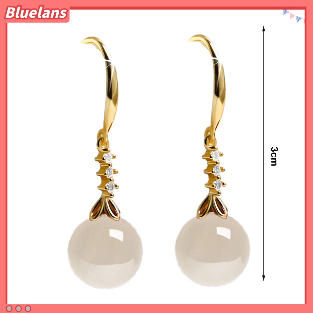 {In Stock} 1pasang Anting Batu Akik Tidak Kebal Alergi Anggun Indah Pengerjaan Halus Shiny Bright Hook Earrings Untuk Perhiasan Fashion