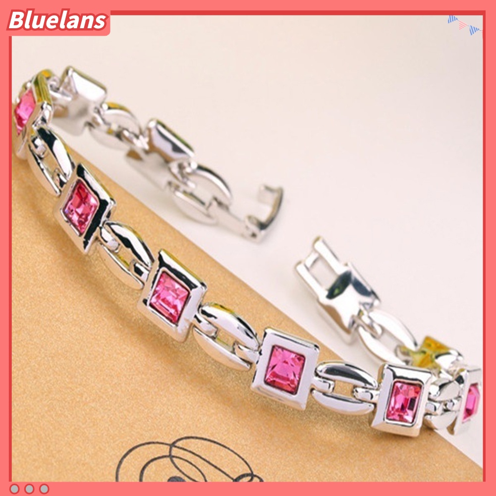 {In Stock} Fashion Wanita Perhiasan Bling Putri Potong Berlian Imitasi Bertatahkan Gelang Bangle Hadiah